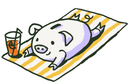Relaxing pig illustration